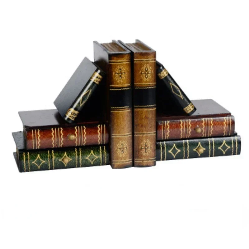 Vintage Faux Bookends Decorative Home Office Storage Organizer Box Home Organization and Storage