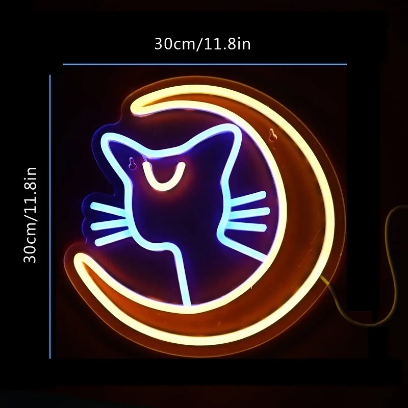 Enseigne néon chat style animation main image 1
