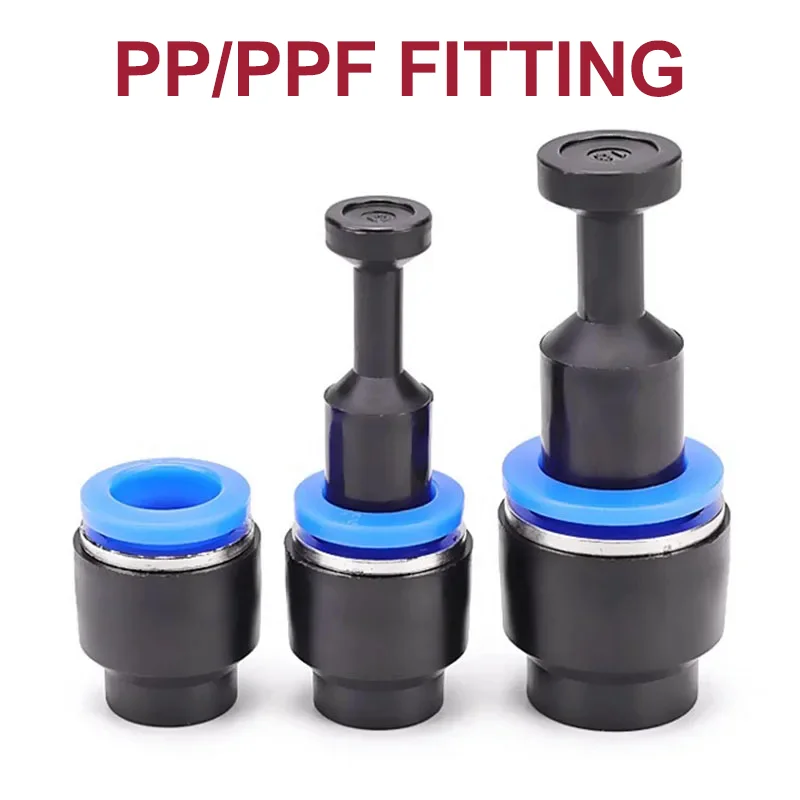 

Pneumatic Connector Quick Plug Plastic Plug Pipe Plug PP PPF 4mm 6mm 8mm 10mm 12mm Air Hose Sealing Connector