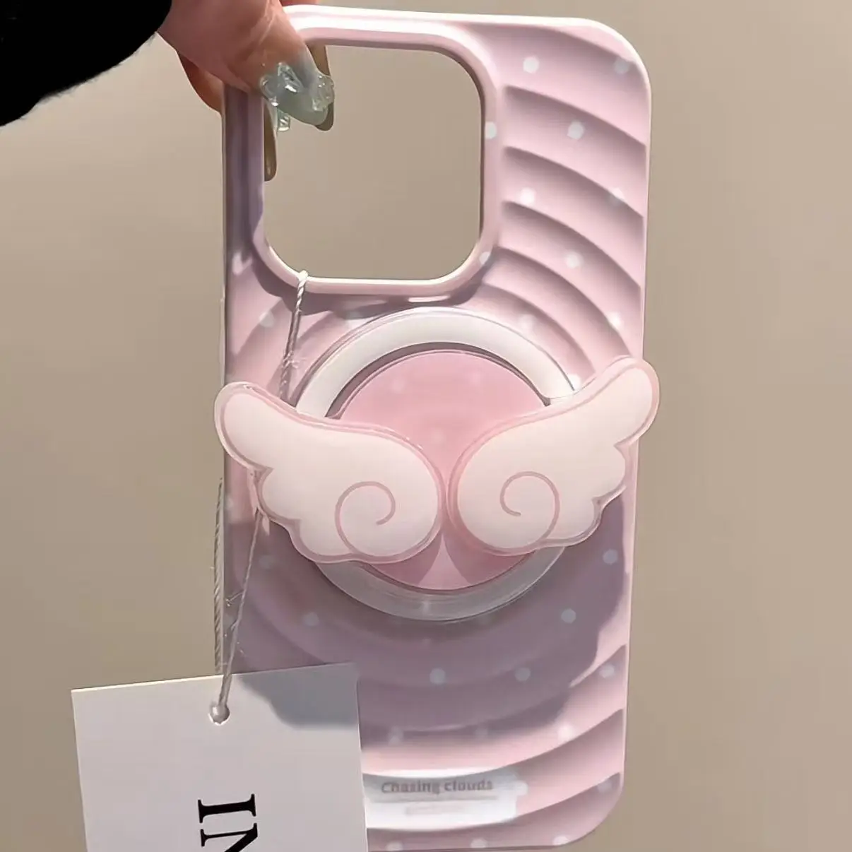 Wing Cartoon Magnetic Griptok Phone Stand with Wireless Charging Capability
