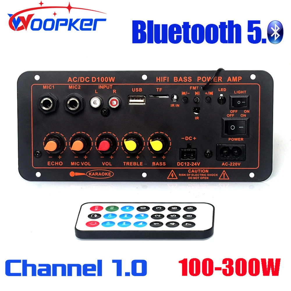 Woopker 300W Bluetooth Audio Amplifier Board D100 Subwoofer Dual ...