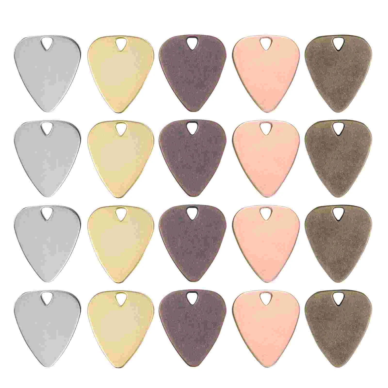 

20 Pcs Guitar Pick Electric Picks Creative Blank Necklace Decor Plectrum Alloy Durable