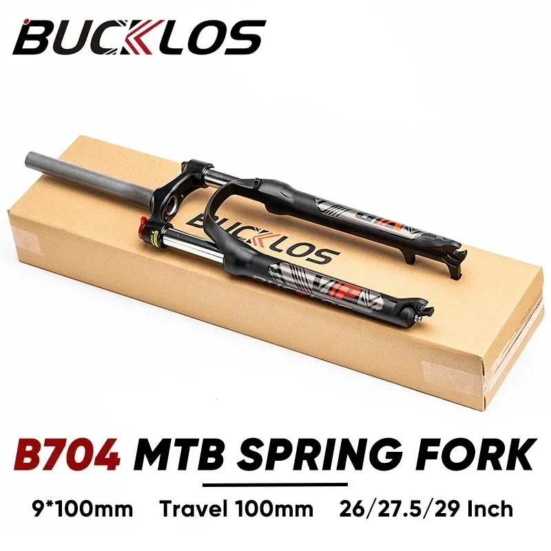 

Вилка подвеска BUCKLOS MTB 26/27, 5/29 дюймов, велосипедная Механическая передняя вилка 9*100 мм, быстросъемная, для горного велосипеда