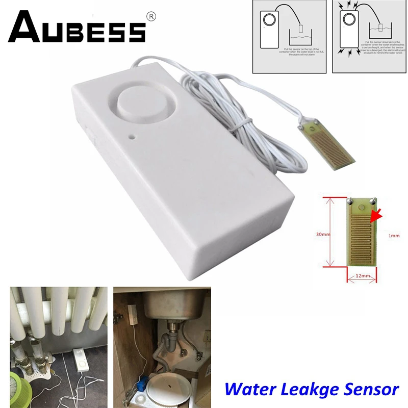 Water Leakage Alarm Detector 110dB Independent Water Leak Sensor Detection Flood Alert Overflow Home Alarm Security System ring security system keypad