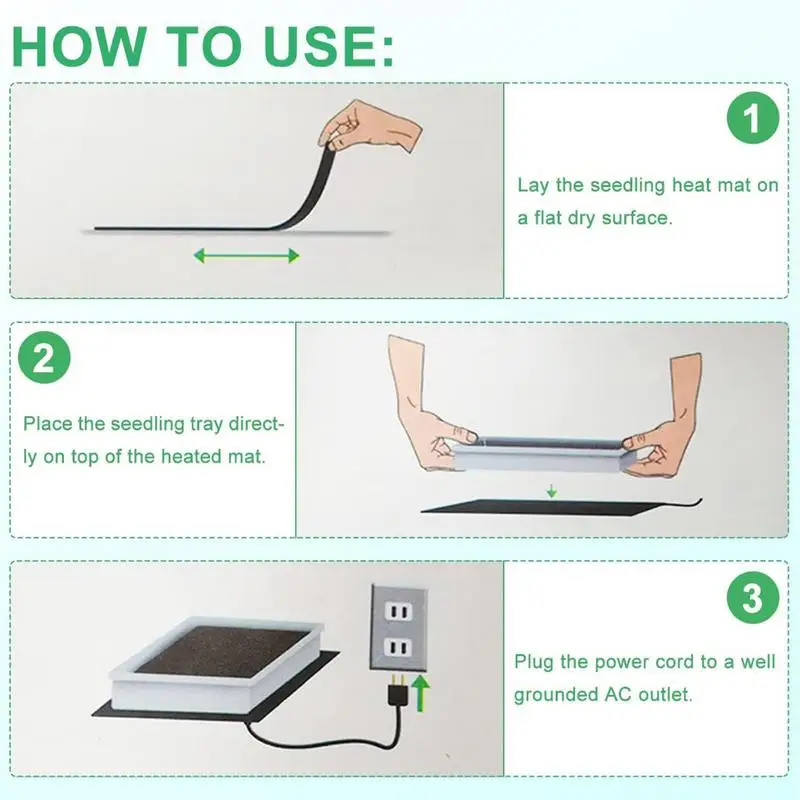 Seedling Heat Mat Durable Plant Heating Pad Waterproof Heating Pad For Indoor Home Gardening Seed Starter 4 X 20.67