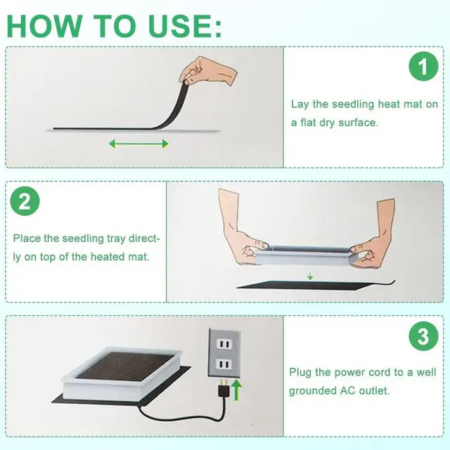 Palánta Hőszőnyeg Csemete Növényekhez Vízálló Fűtőpad A Beltéri Otthoni Kertészeti Vetőmag Indítóhoz 4 X 20,67 - Image 4