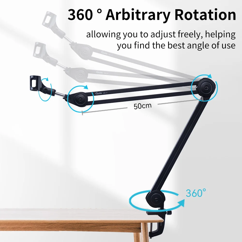 

GUITTO GMS-03 Desktop Microphone Stand Large-sized Adjustable with Shock Proof Holder