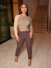 

2022 Spring Contrast Color Splicing Design Sexy Hollow Hole Jumpsuits For Woman Fashion Rib Strip Button Rompers Club Outfits