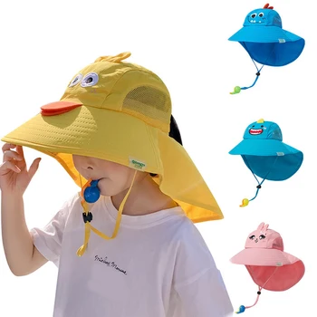 Summer Hat for Kids Children Outdoor Sun Hat Neck Ear Cover Sun Protection Beach Caps Kids Boy Girl Flap Cap for Children