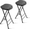 24-inch folding stool with handle, non-slip foot folding bar stool, 600 lb capacity, (13 "x 11.5" x 24") 1