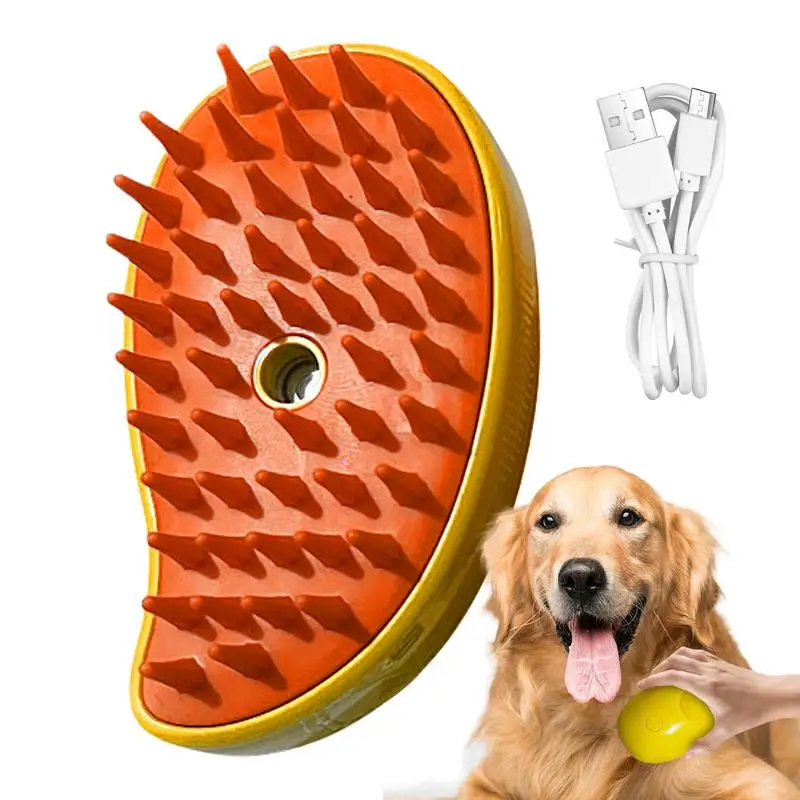 

Electric Dog Comb Cat Steamy Brush Mango Shape Hair Removal Comb pet Massage brush USB Rechargeable Grooming Comb for pet