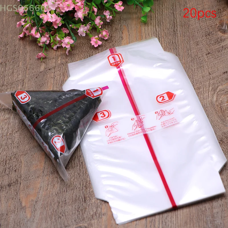 Sushi Making Tools 20Pcs Packaging Bag Accessories Triangle Rice Ball Seaweed Onigiri Sushi