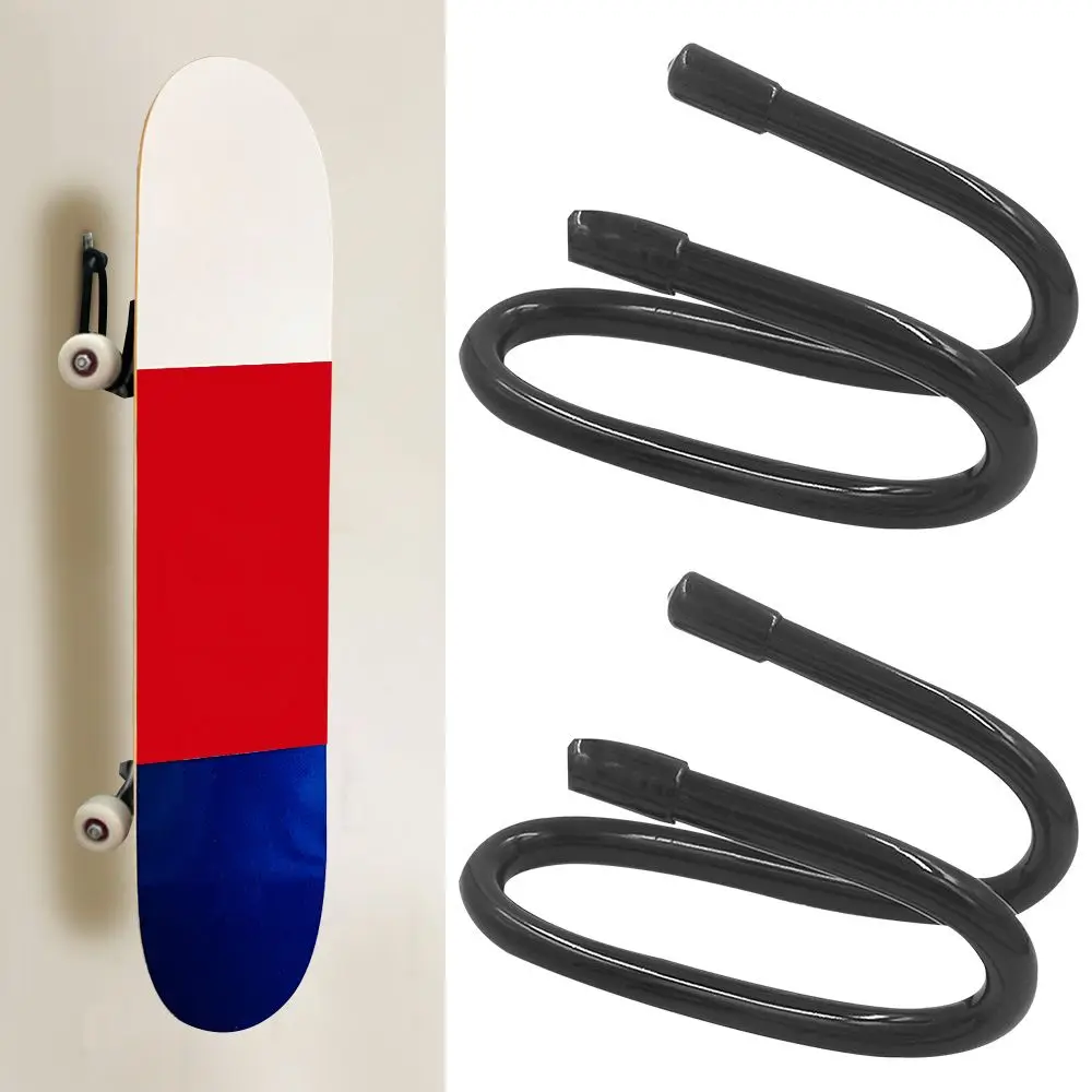 2pcs Durable Flexible Longboard Wall Mount Hook Skateboard Hanger Rack Display Hook Storage Rack