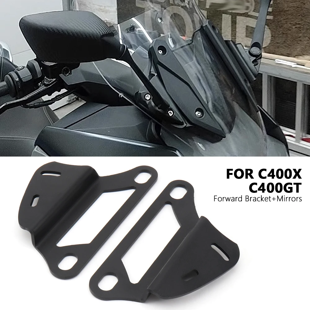 

Motorcycle Forward Bracket Side Mirror Black Rearview Mirror Accessories For BMW C400GT c400gt C400 GT C400X c400x C 400 X