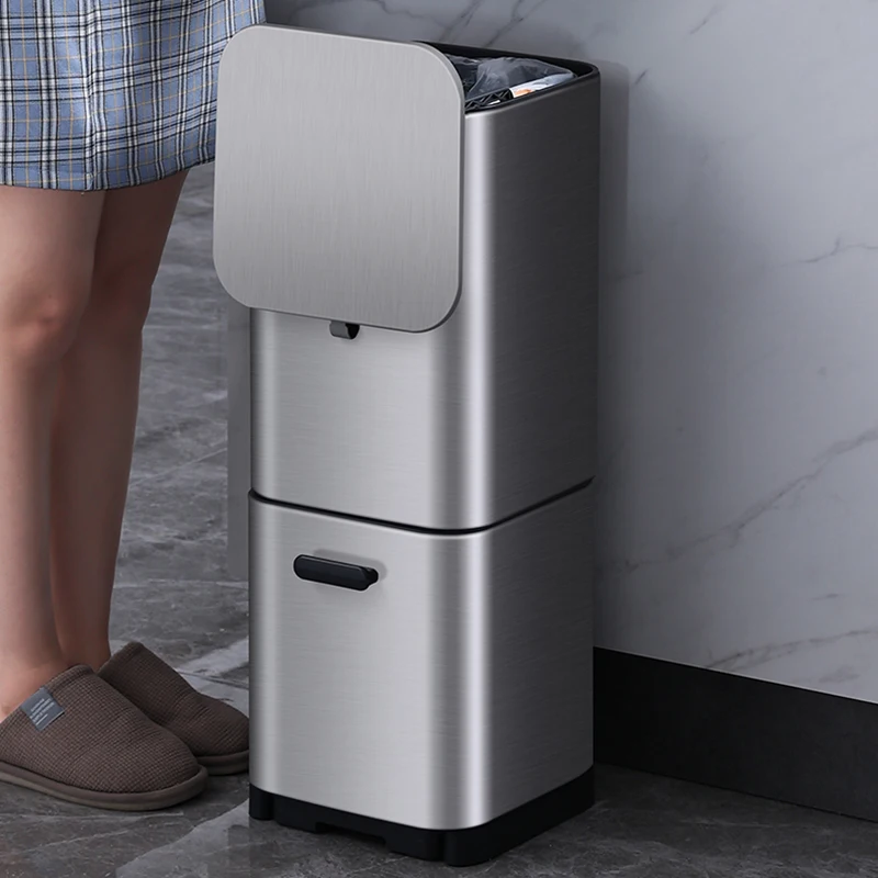 Supporto Da Cucina Pattumiera Coperchio In Acciaio Inox Riciclare Pattumiera Cestino Spazzatura Spazzatura Wastegate Bote De Basura Articoli Per La Ca