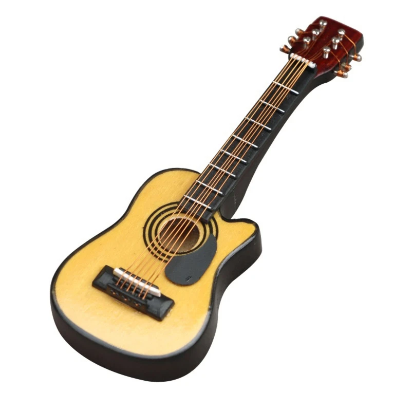 1:12 Miniature Guitar Mini Musical Instrument Dollhouse Furniture Model Decora 5