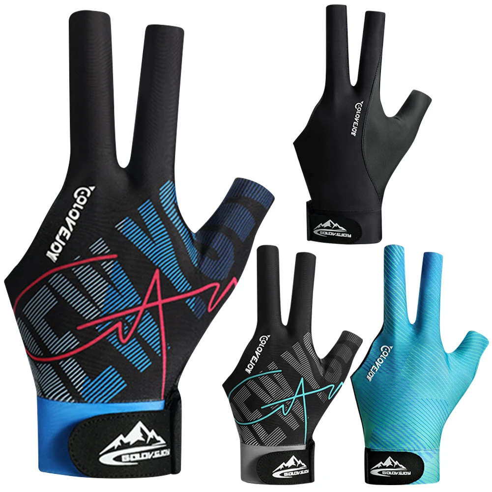 Billiard Gloves Left Hand Three Finger Non Slip Stickers Elasticity Training Accessories