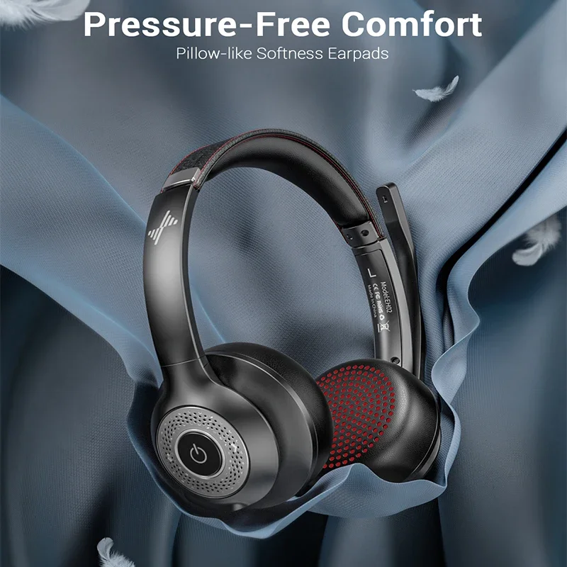 JIAMQISHI EH02U Wireless Bluetooth Headset ANC MIC for Work Computer Headphones USB Dongle Mute Mic for MacBook Headset Phone 2