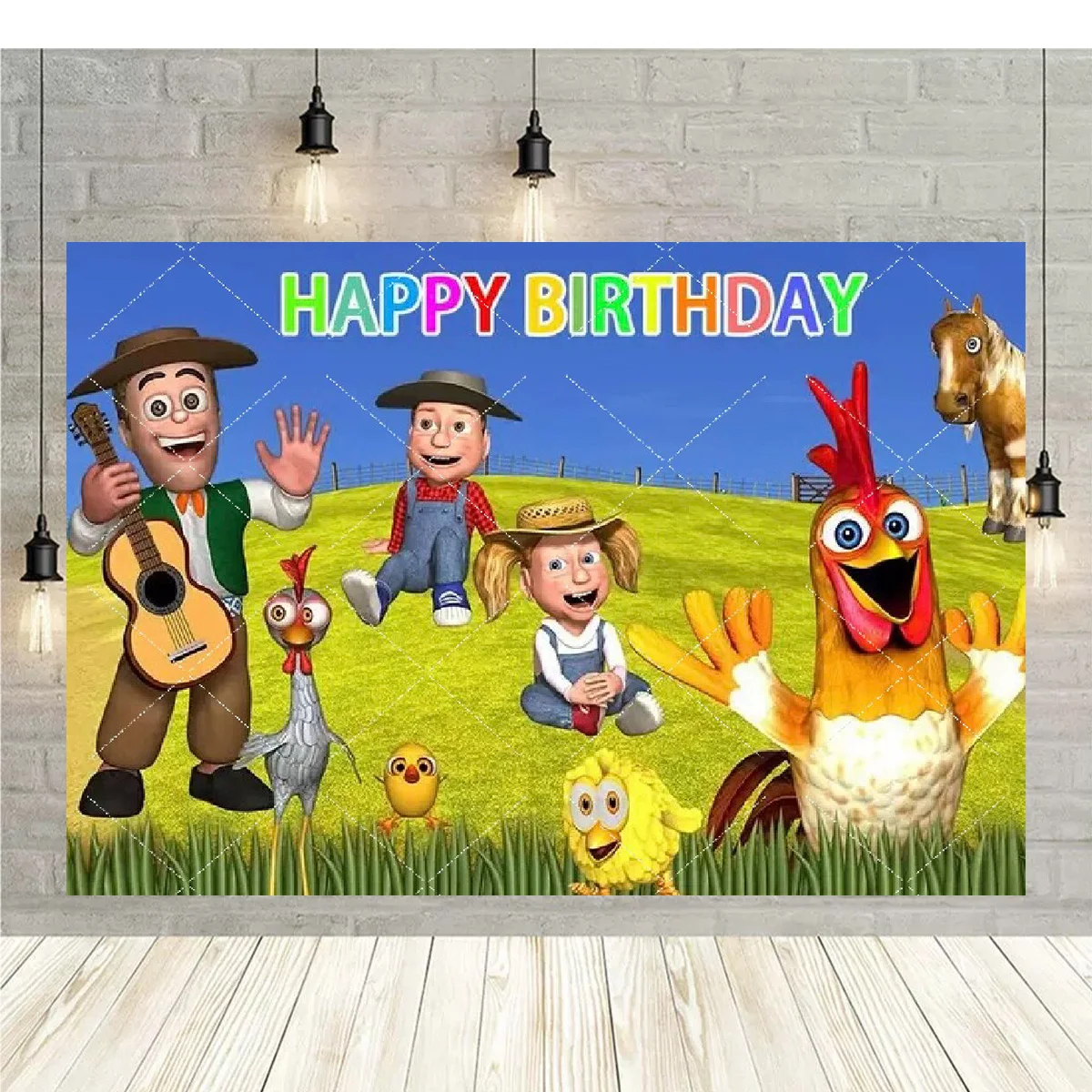 Green Grass Farm Party Decoration Backdrop for Kids' Birthday or Baby Shower