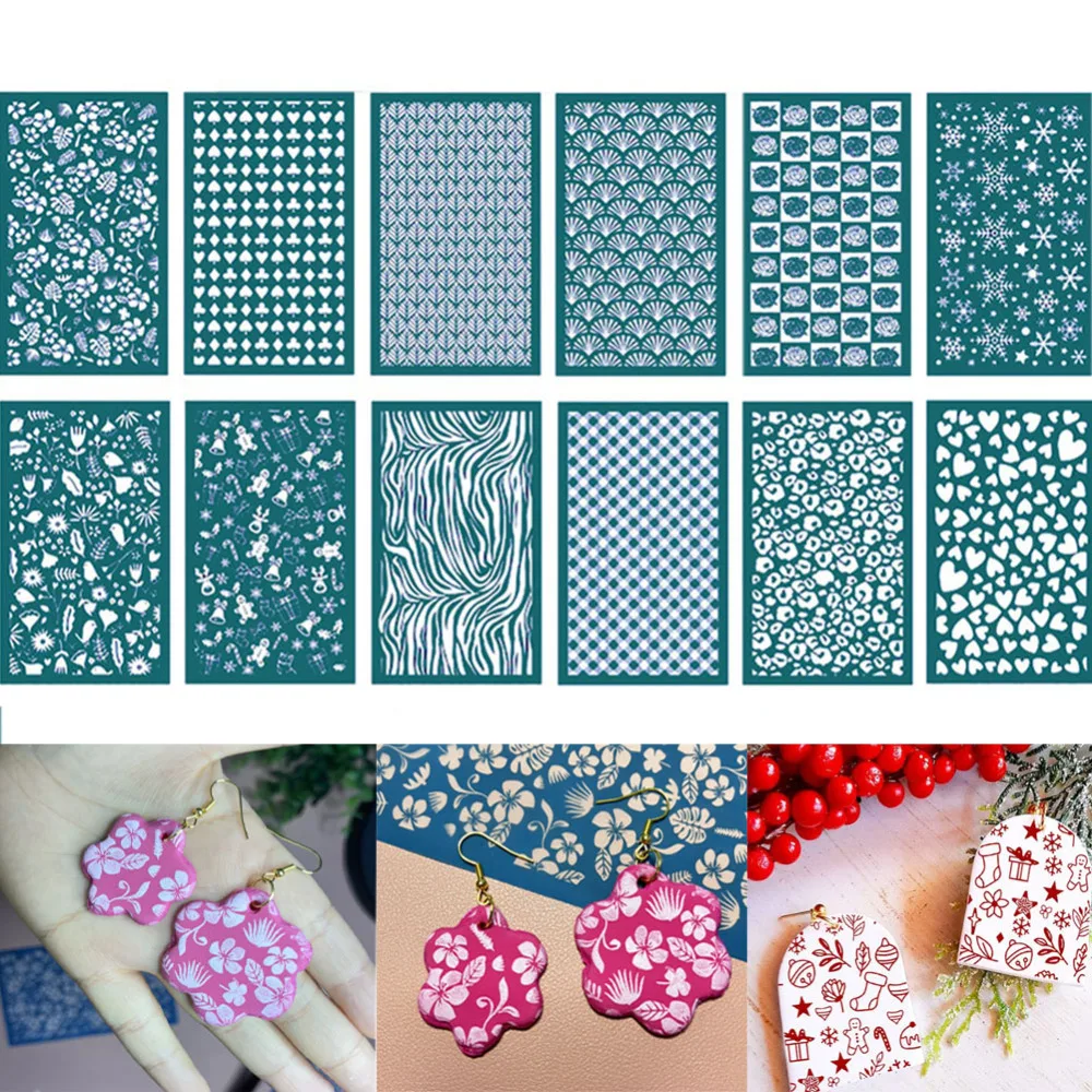 Polymer Clay Silk Screen Reusable Silkscreen Print Kit for Printing on
