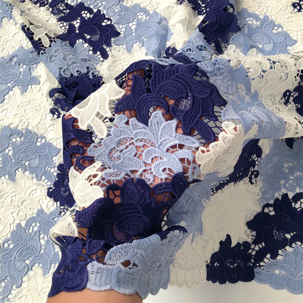 Neuer Stil Afrika Spitzenstoff 2025 Hochwertige Spitze Wasserlösliche Bestickte Modische Weiche Spitzenstoffe 5 Yards – Detail 19