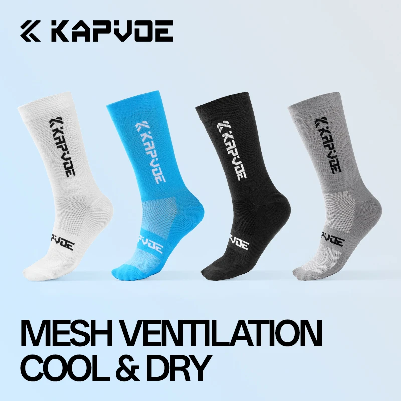 Kapvoe Sports Socks Cycling Anti-slip Football Socks Men Women Non-slip Bike Tennis Sports Grip Riding Socks Soccer Running
