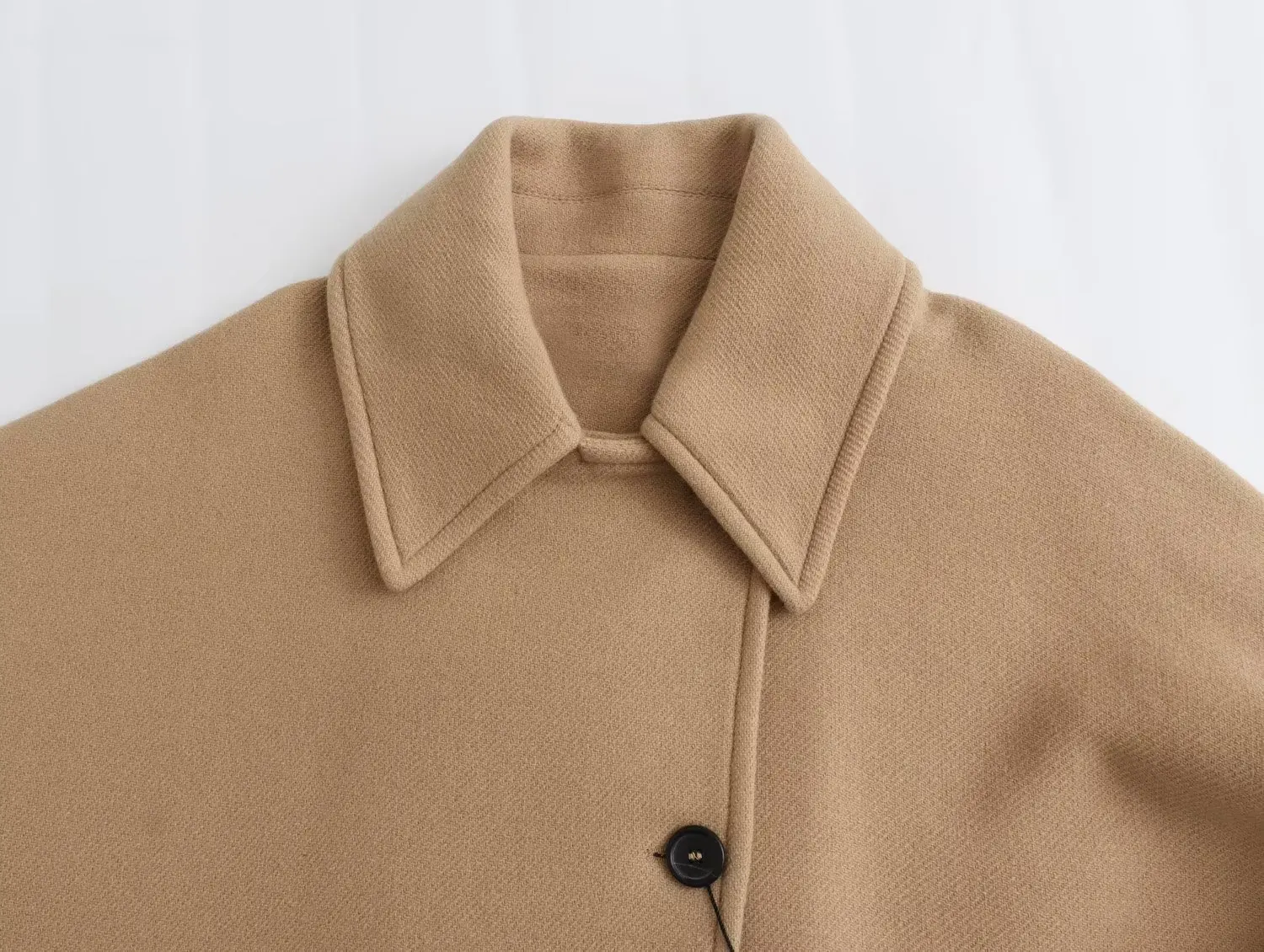 Withered British Cloak Coat Fashion Women's Vintage Bat Sleeve Woolen Twill Khaki Jacket Winter Coat Women