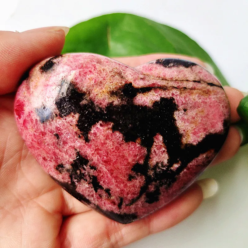 Natural Stone Pink Beautiful Rosestone Heart Witch Meditation Spirit Exorcism Healing Crystal Room Ornament 4