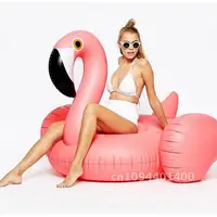 For Adult Pool 60 Inches Giant Inflatable Rose Gold Flamingo Swan Ride-on Summer Toys Swimming Pool Games Water Mattress Floats 1