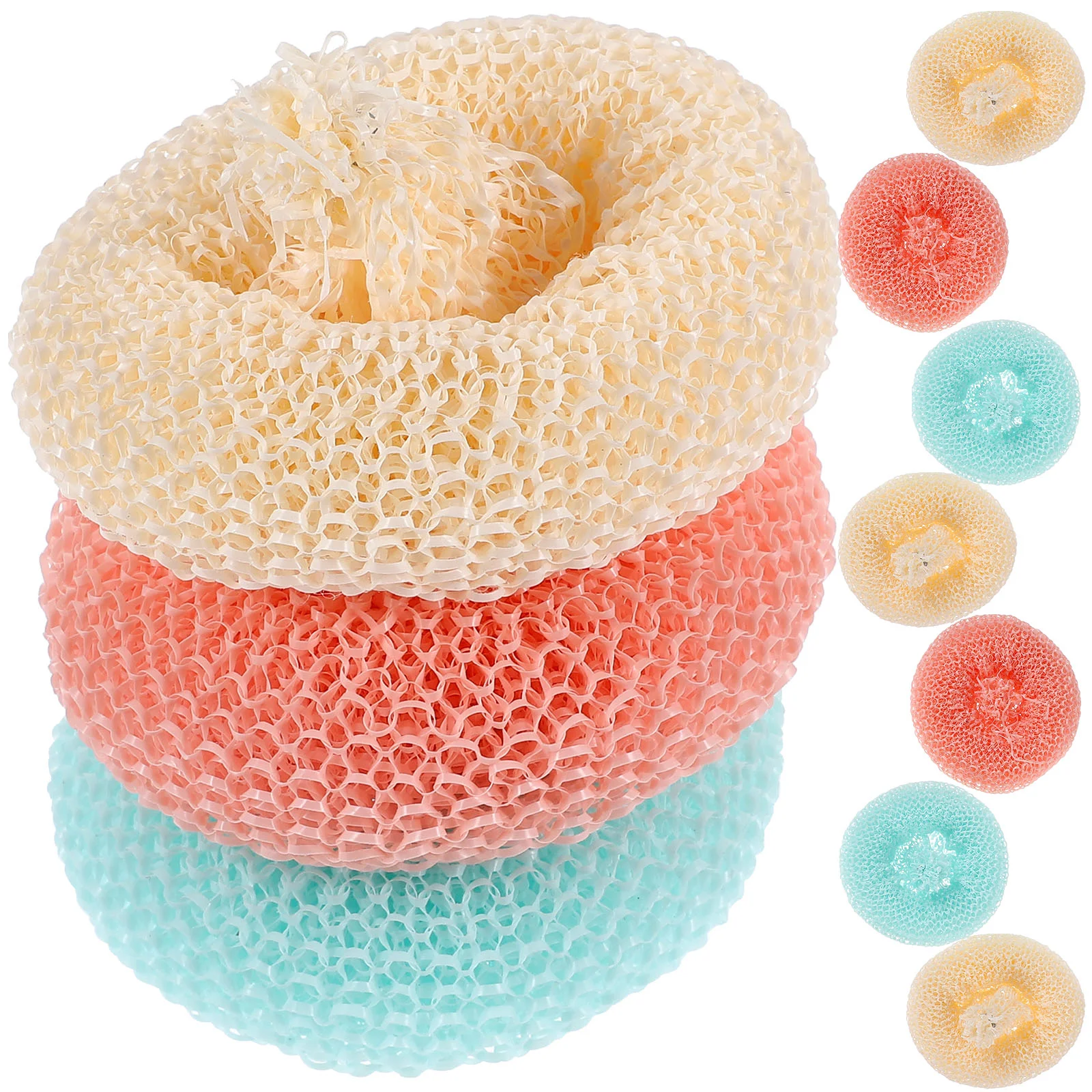 

10 Pcs Plant Fiber Tableware Pot Scrubbers for Kitchen Dish Colored Scouring Pads Plastic Dishes Abs