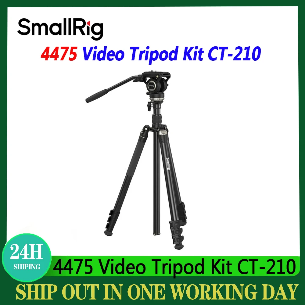 SmallRig 4475 CT210 비디오 삼각대 키트 알루미늄 합금 전문 삼각대