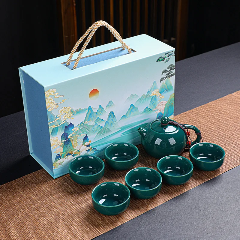 Ceramic Kung Fu Tea Set Gift Box Packaging