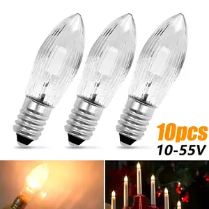 10Pcs Warm White LED Screw Bulb E5 E5.5 COB 0.5W Mini Small Lamp 3V 6V 12V  DC Chandelier Scape Model Pram Replacement Light 5mm - AliExpress