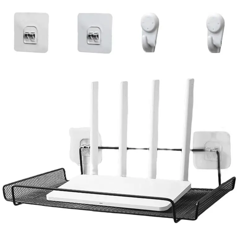 Wifi Router Shelf Wall Mount Shelf Bracket For Tv Accessories Wall Mount Storage Box Free Punch