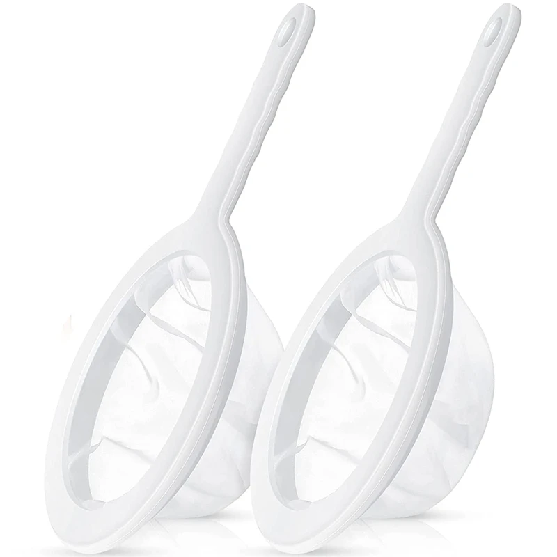 

Сетчатый нейлоновый дуршлаг для пищевых продуктов, 2 шт., сетчатый дуршлаг для йогурта, пластиковый сетчатый дуршлаг с ручкой, разделительная сетка для мелких рассолов, креветок