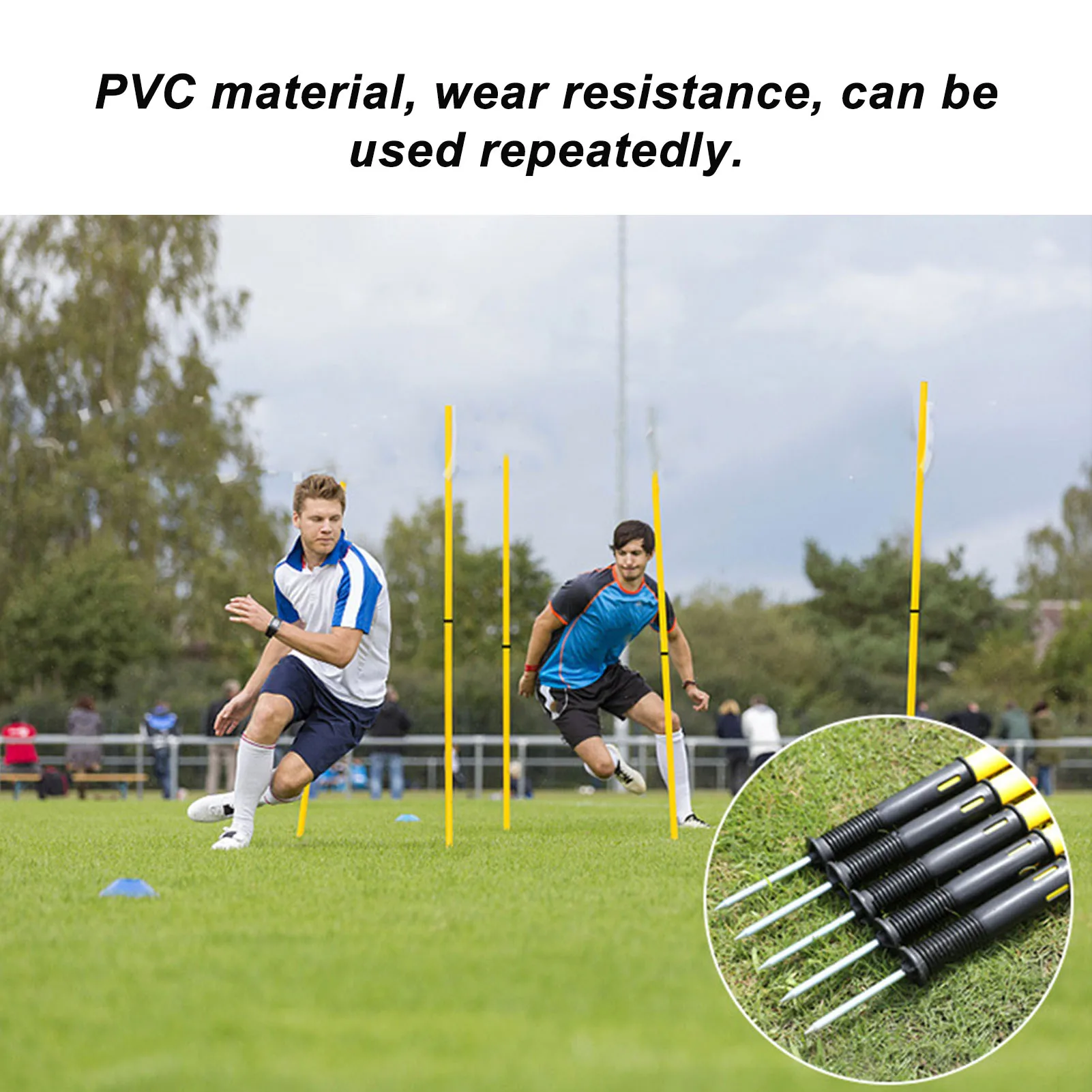 Soccer Flag Poles 2 Section 1.5m Poles Soccer Field Corner Flags High Visibility Wearproof with Storage Bag For Training Outdoor