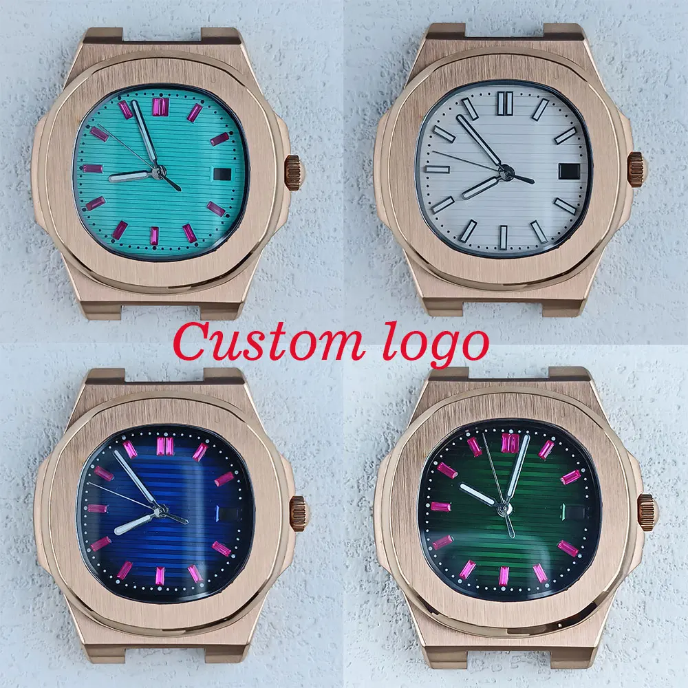 43mm Rose Gold watch case 316L stainless steel sapphire glass 10bar waterproof suitable for NH series 35 movement mounting