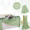 Chiffon Table Runner Gauze Vintage Romantic Wedding Chair Sashes Birthday Party Baby shower Ceremony Banquets Arches Cake Decor 4