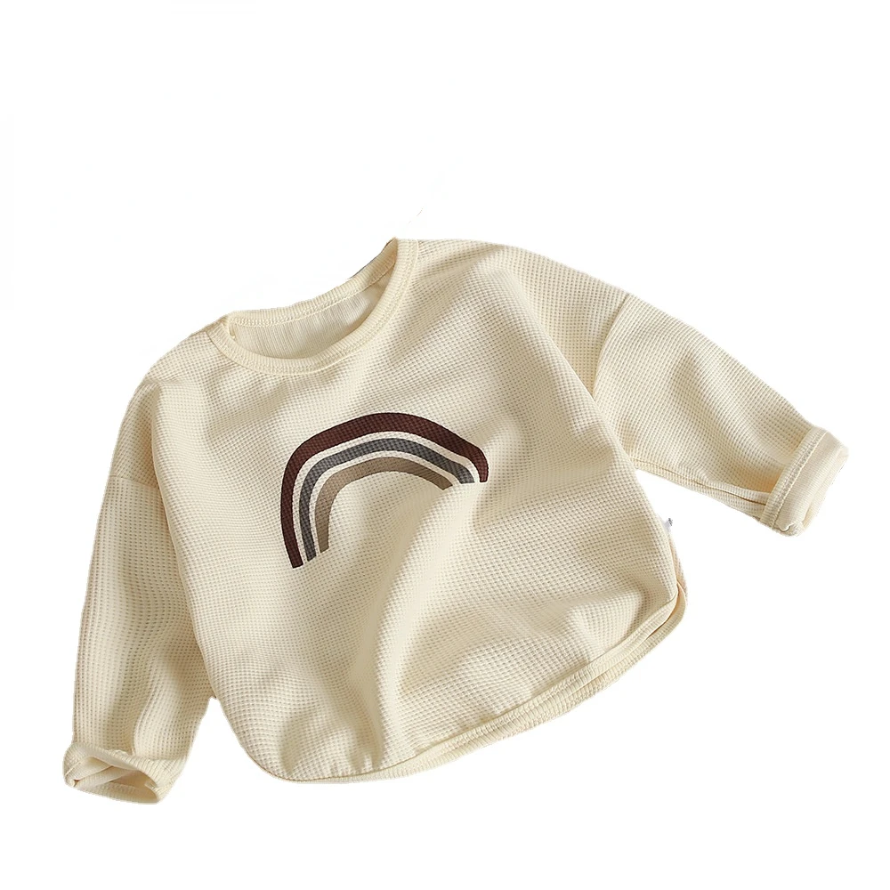 

Children Boys Clothing Toddler Kids Long Sleeves T-shirts for Girl Boy Tops Tees Baby Astronaut Rainbow T Shirt Casual Clothes