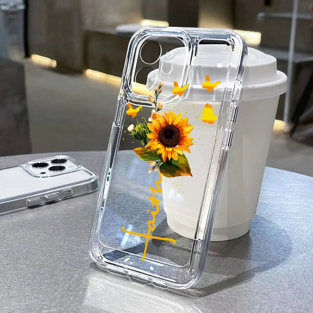 thumbnail image 1 of Funda transparente con flores rosas para iPhone 11, 12, 13, 14, 15, 16 Pro Max, 7, 8 Plus, X, XS, XR, SE 2020, 2022, carcasa trasera de silicona suave transparente, 1 of 5