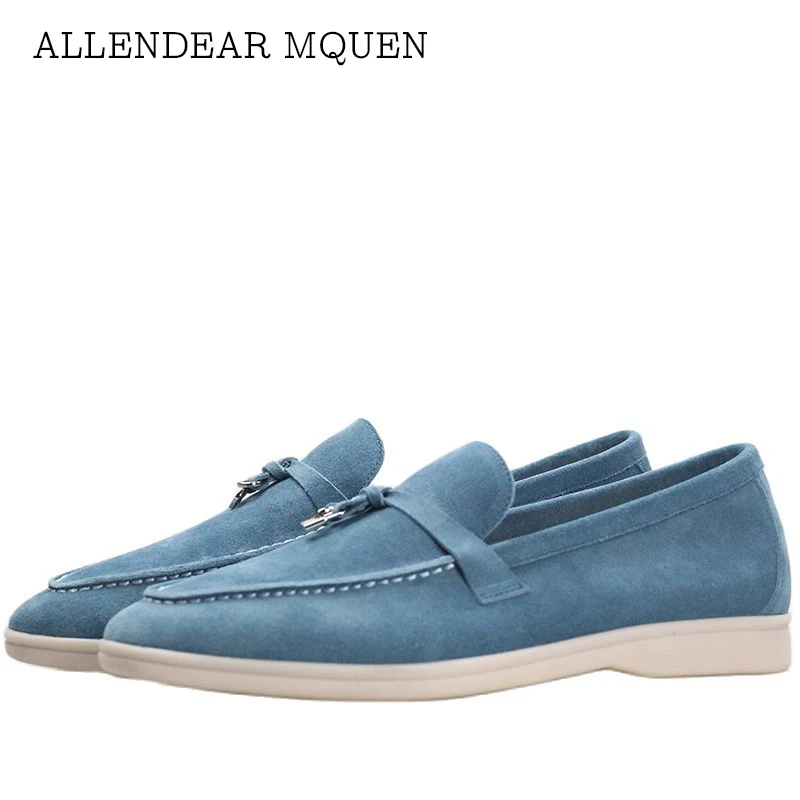 

Spring and Autumn Classic High Quality Cow Nubuck Surface Cowhide Lining Fashion Versatile Flat Comfort Large Size Loafers