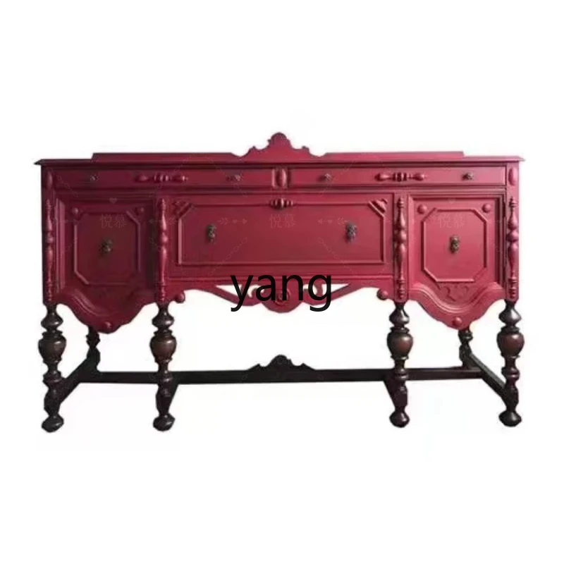 

Yjq Vintage Solid Wood Chest of Drawers Complete Storage Sideboard Cabinet New Classical Entrance Cabinet