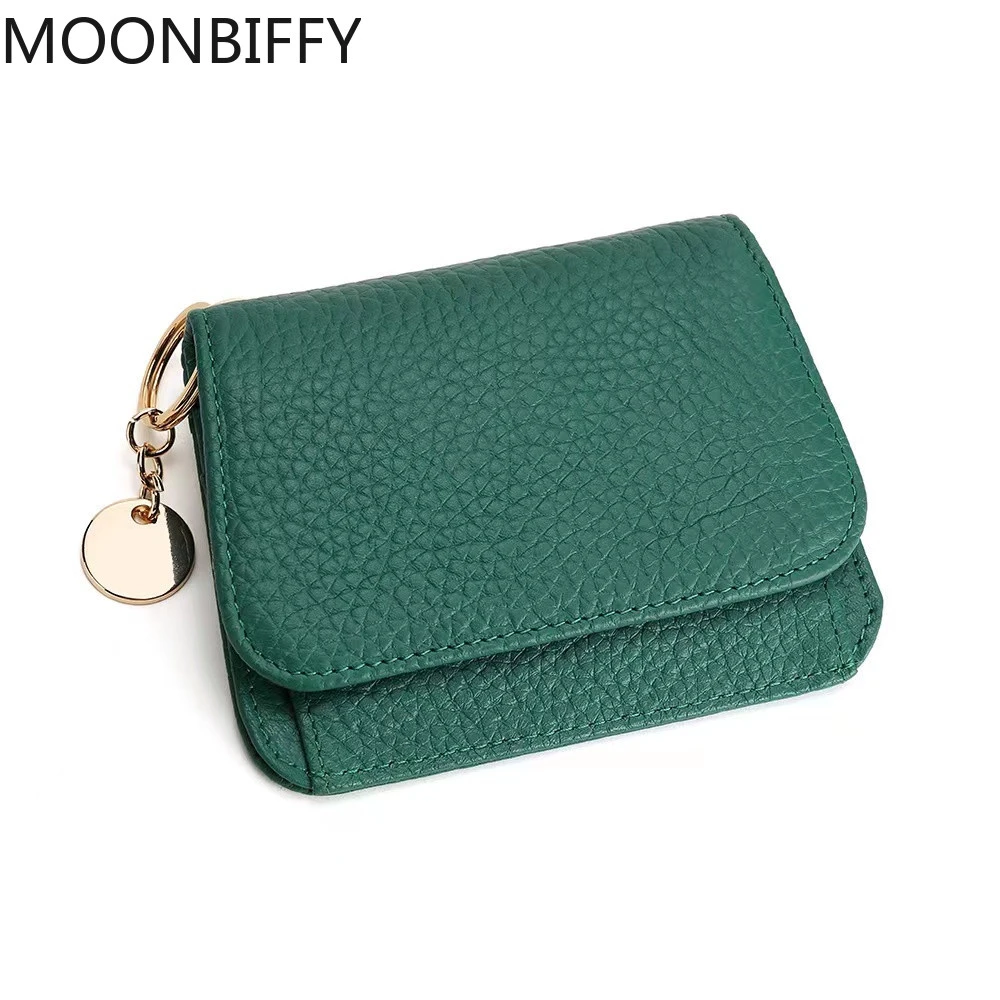 de auténtica para monedero pequeño con cremallera, tarjetero| | AliExpress