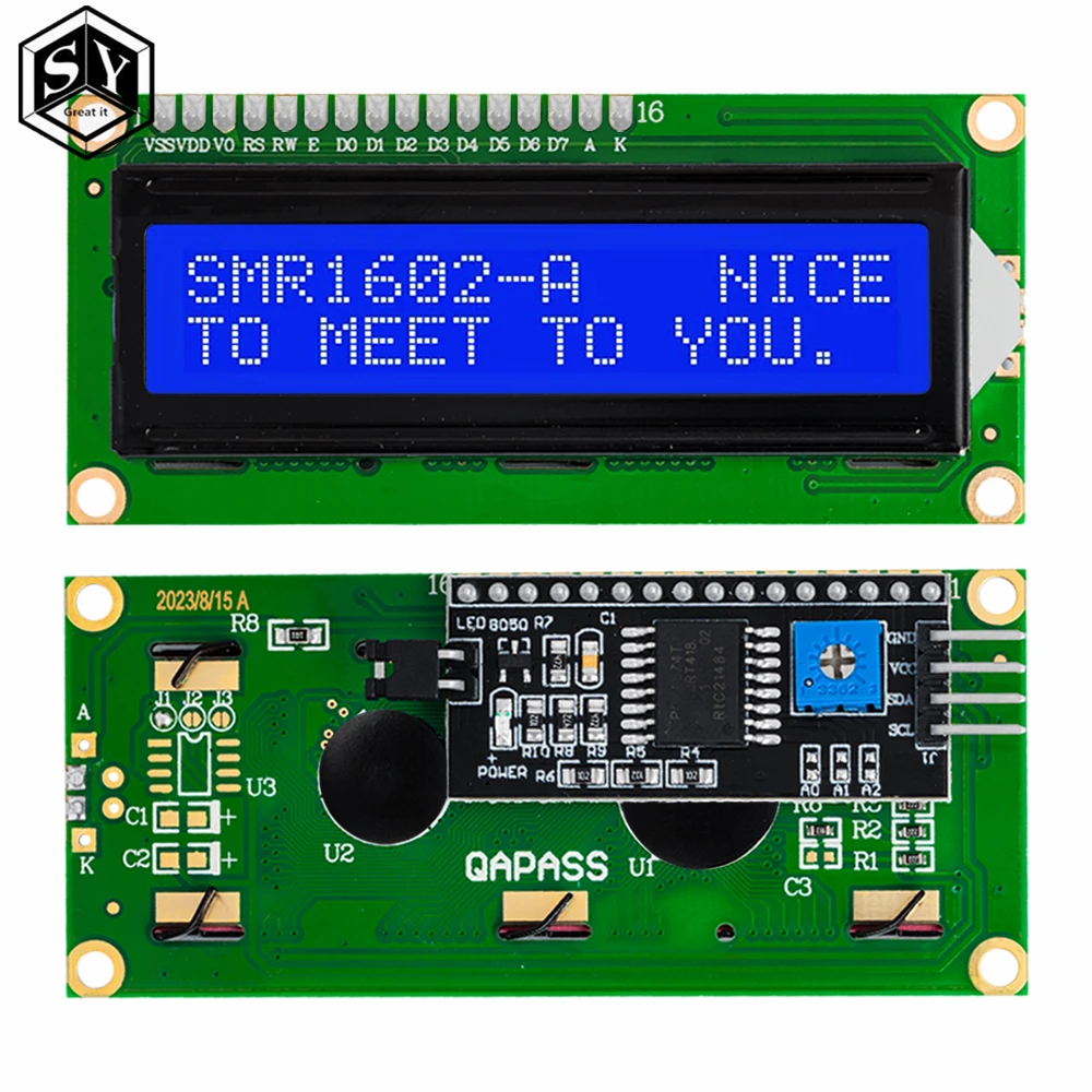LCD Display Module, Adapter Board-LCD1602+I2C LCD 1602 module Blue/Green screen PCF8574 IIC/I2C Adapter plate