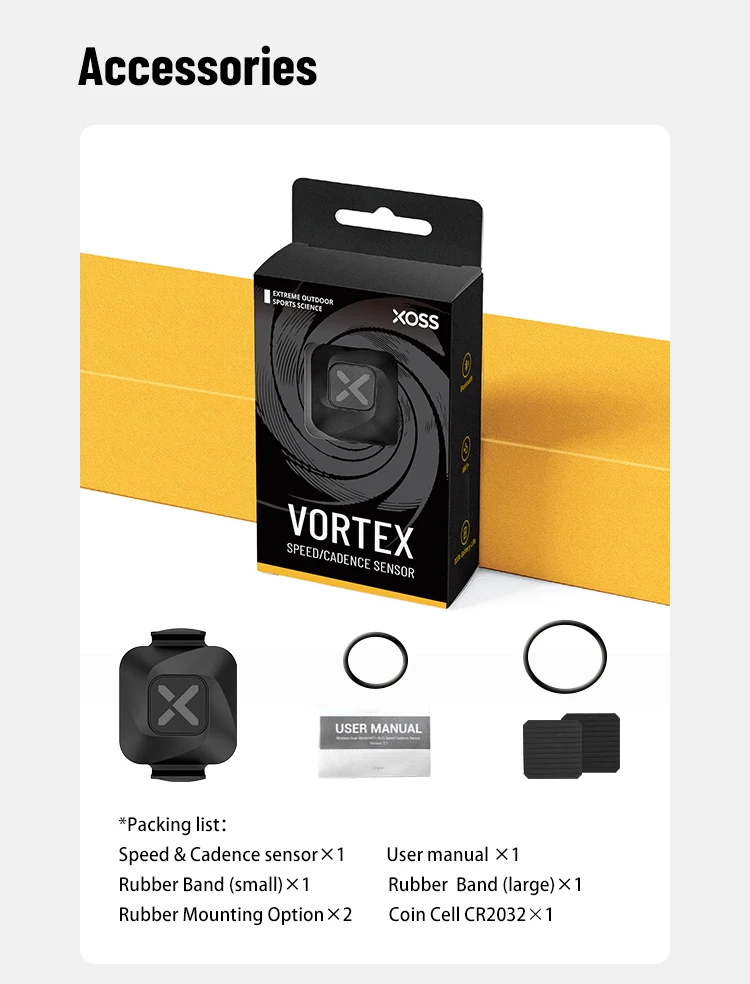 Obsah balenia senzora XOSS Vortex