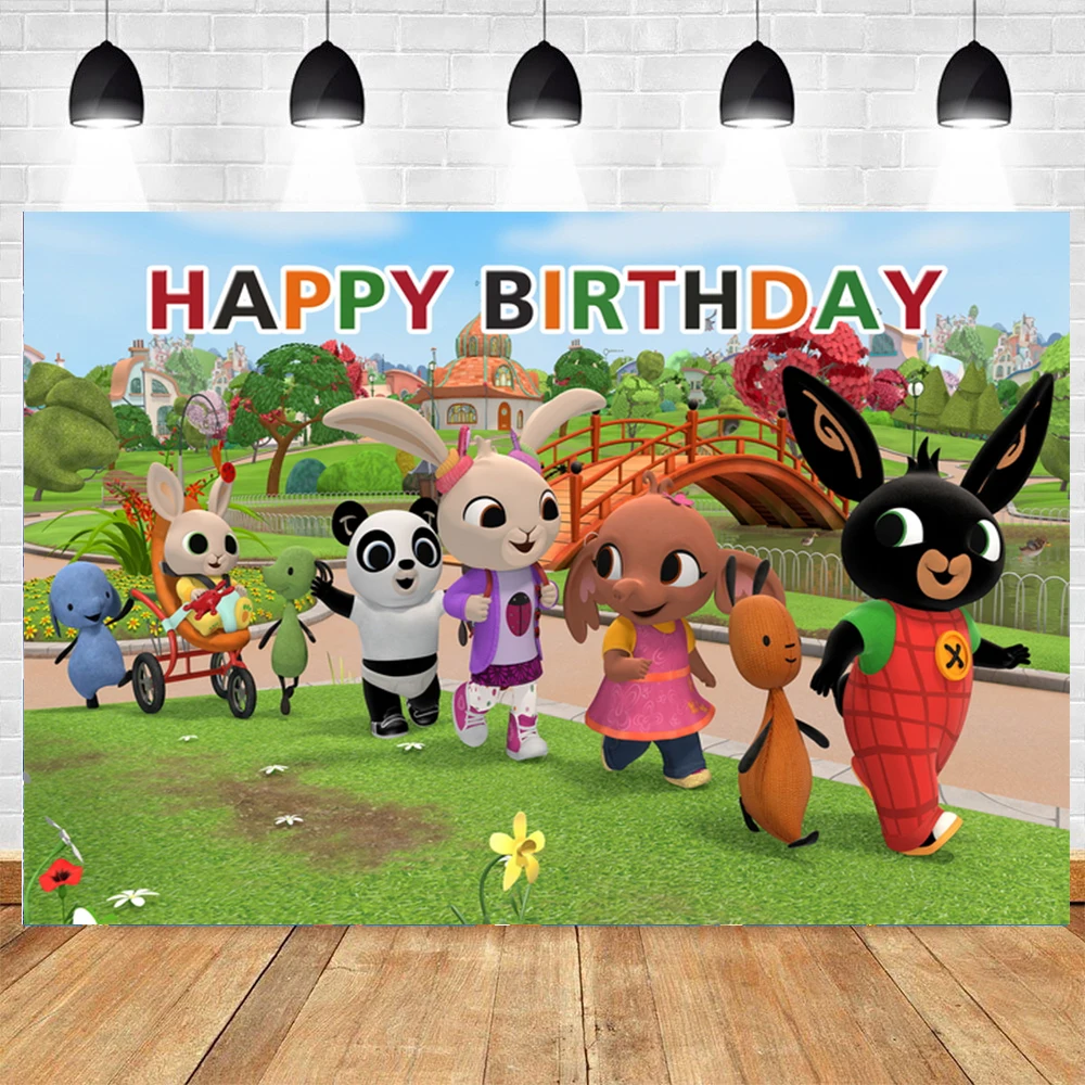 Фотофон с изображением мультяшного кролика для детской вечеринки | Дом и сад