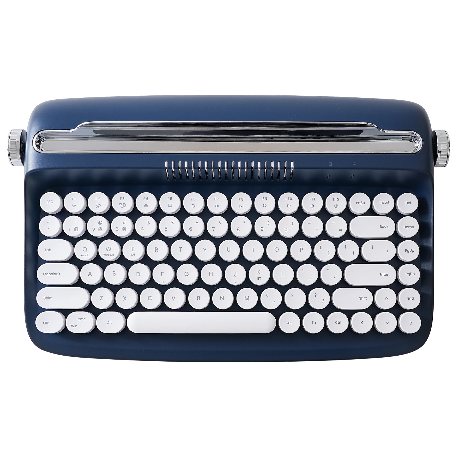 Yunzii-actto B303 Máquina de Escrever sem Fio Bluetooth Midnight Navy Retro Teclado Estético com Suporte Integrado para Vários Dispositivos
