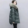 2024 Winter New Warm Down Cotton Jacket With Large Fur collar Hooded Coat Loose Women Thicken Parker Puffer Overcoat Casual wear 4