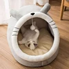 Cama para gatos de sueño profundo, cama para mascotas de dibujos animados, plegable, extraíble, lavable, cama para mascotas, alfombrilla para perros pequeños, bolsa, cueva, cama para gatos