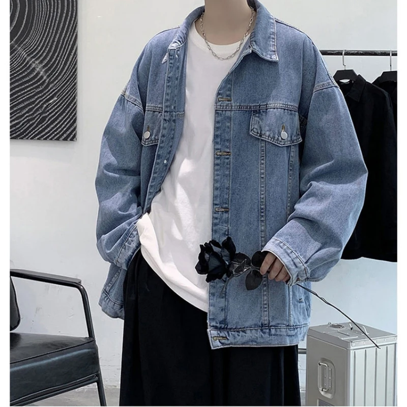 Men's Clothing Men's Denim Jacket Spring American Washed Loose Fitting Casual Jacket Fashion Trendy Versatile Handsome Male Coat